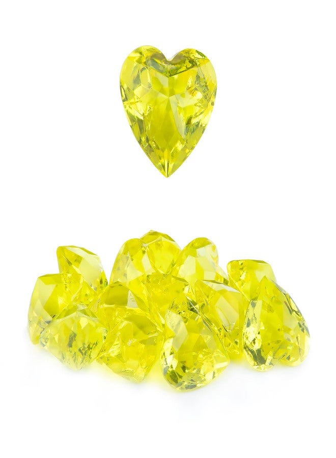 Niceup 1.5in Big Heart Diamond Gemstones Party Favors Easter Egg Goodie Bag Fillers Acrylic Gems Bulk Craft Supplies (Yellow) - Image 1